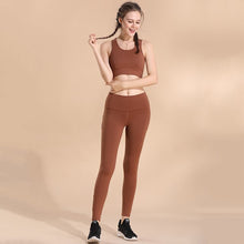 Load image into Gallery viewer, Tracksuit for Women Yoga Sportswear Set Yoga 2 Pieces Tank Top Vest Bra and Pants Leggings Tight Fitness Fake Two Piece Pants
