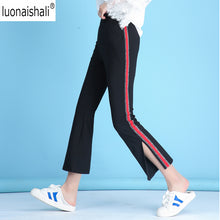 Load image into Gallery viewer, Casual Streetwear trousers 2019 NEW Fashion Trousers Spring Summer Pant Femme slit pant Women pocket Sport pants Elastic Fabric