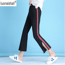 Load image into Gallery viewer, Casual Streetwear trousers 2019 NEW Fashion Trousers Spring Summer Pant Femme slit pant Women pocket Sport pants Elastic Fabric