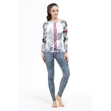 Load image into Gallery viewer, Yoga Suits Top&amp;Pants Sets Women&#39;s Running Fitness Sports Emonder Tights Jumpsuit Bodysuit Print Jogging Tee&amp;Legging