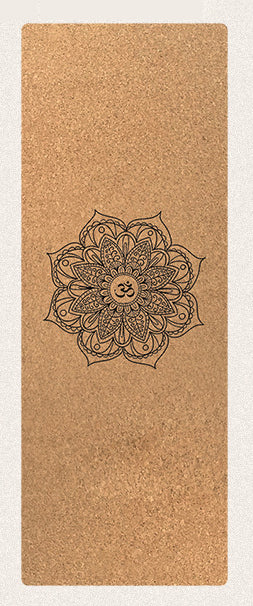 Fitness Nature Printed Wooden Jute Design Tasteless Cork Jute Yoga Mat