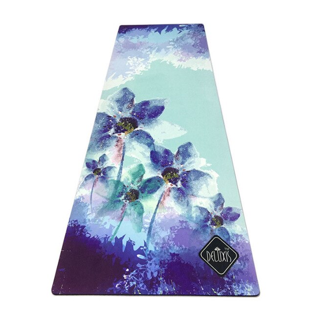 Rubber Yoga Mat Yoga Supplies Flower Mats Printed Non-slip Goddess Pads Sports Fitness Travel Pads
