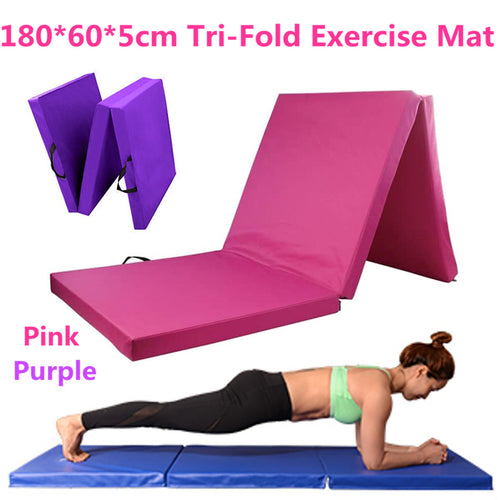 Portable Gymnastics Mat Folding Panel PVC Yoga Mats Stretching Fitness Exercise Tumbling Rolling Pad Outdoor Camping Damp Proof