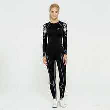 Load image into Gallery viewer, Life On Track Women Sport Yoga Sets Printed Compression Long Sleeve T Shirt and Pants For Running Gym Fitness Workout
