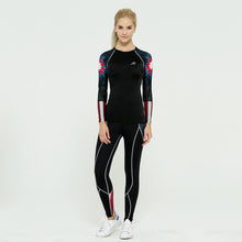Load image into Gallery viewer, Life On Track Women Sport Yoga Sets Printed Compression Long Sleeve T Shirt and Pants For Running Gym Fitness Workout