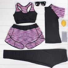 Load image into Gallery viewer, Women Print Yoga Set Sportswear Tights Legging+Quick Dry Sport Bra+Elastic Trousers High Waist Yoga Pants Gym Fitness Sport Suit