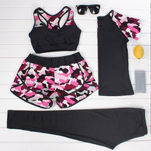 Load image into Gallery viewer, Women Print Yoga Set Sportswear Tights Legging+Quick Dry Sport Bra+Elastic Trousers High Waist Yoga Pants Gym Fitness Sport Suit