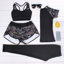 Load image into Gallery viewer, Women Print Yoga Set Sportswear Tights Legging+Quick Dry Sport Bra+Elastic Trousers High Waist Yoga Pants Gym Fitness Sport Suit