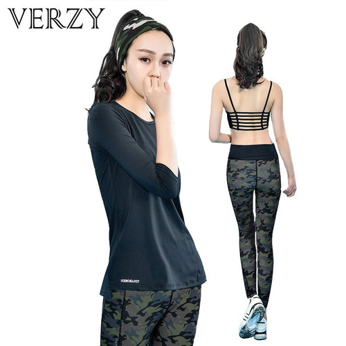 Women 3pcs Yoga Sets for Running Gym Tights Suits Sportwear For Women Gym Sexy Sports Bras Elastic Fitness Yoga Pants for Women