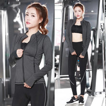 Load image into Gallery viewer, 3pcs=1sets Yoga Pants+Zip Sports Bra+Long sleeved Jacket,Fitness suits,yoga Sports Set,Jogging Set for Women Jogging Suit YG