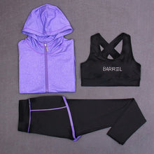 Load image into Gallery viewer, Yoga sets 3 Piece ( Bra + Jacket + Pants ) Yoga Sport Suits Sports Female Running Sportswear Gym Running Sets Free Shipping