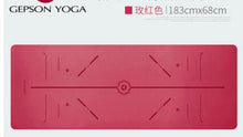 Load image into Gallery viewer, Heathyoga PRO Non Slip Rubber Yoga Mat with Body Alignment Lines, Free Carry Bag, Durable Rubber Base+Revolutionary
