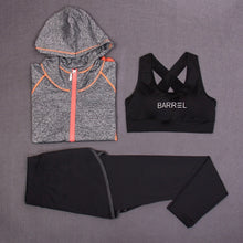 Load image into Gallery viewer, RuoskyGear New Yoga Sets 3 Piece (Bra + Jacket + Pants) Female Long Sleeved Sportswear Gym Running Workout Clothes Free Shipping