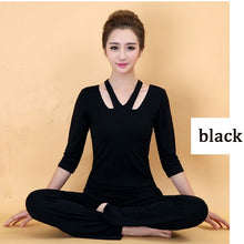 Load image into Gallery viewer, Women Fintess Yoga set Modal Shirts Pants Sport Set Gym Clothes Sport wear Training suit Performance Clothing