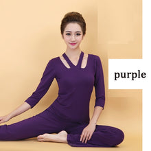 Load image into Gallery viewer, Women Fintess Yoga set Modal Shirts Pants Sport Set Gym Clothes Sport wear Training suit Performance Clothing