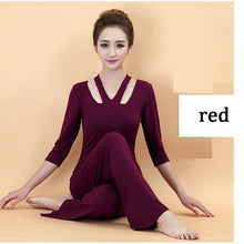 Load image into Gallery viewer, Women Fintess Yoga set Modal Shirts Pants Sport Set Gym Clothes Sport wear Training suit Performance Clothing