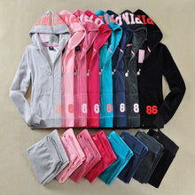 Load image into Gallery viewer, Women Yoga Sets Sportswear Running Fitness Clothing Pink Velvet Coat Hoodies Gym Sweatershirt Pant Tracksuits Yoga Leggings Pant