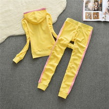 Load image into Gallery viewer, Women Yoga Sets Sportswear Running Fitness Clothing Pink Velvet Coat Hoodies Gym Sweatershirt Pant Tracksuits Yoga Leggings Pant