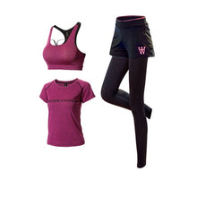 Load image into Gallery viewer, New Women Yoga Sets 5 Piece Yoga Suit Workout Set Gym Tracksuit Yoga Shirt Running Yoga Pants Quick Dry Sportswear 3 Piece Sets