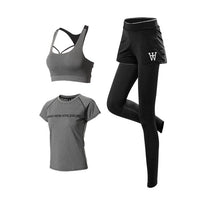 Load image into Gallery viewer, New Women Yoga Sets 5 Piece Yoga Suit Workout Set Gym Tracksuit Yoga Shirt Running Yoga Pants Quick Dry Sportswear 3 Piece Sets