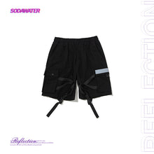 Load image into Gallery viewer, SODAWATER Girl High Street Fashion Women Shorts 100% Cotton Sport Black Short Pants Ribbon Spliced Cargo Woman Shorts 9337S